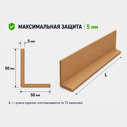 Уголок защитный картонный 50x50x5 мм